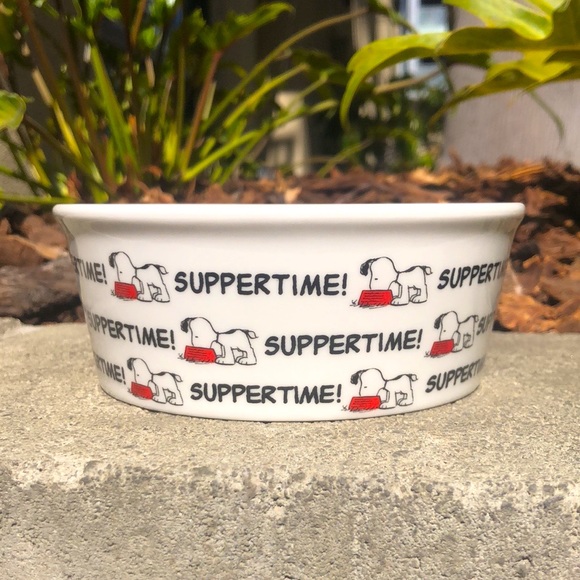 Peanuts Suppertime SNOOPY Dog Bowl - Picture 1 of 2